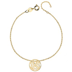 Bratara argint placata cu aur galben cu floare mandala DiAmanti G0082B_G-DIA (Argint 925‰ 1,3 g.)